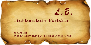 Lichtenstein Borbála névjegykártya